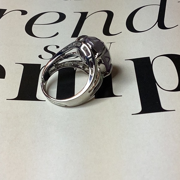 Silver Plated Faceted Amethyst Ring - Picture 3 of 3